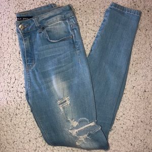 distressed high waisted jeans